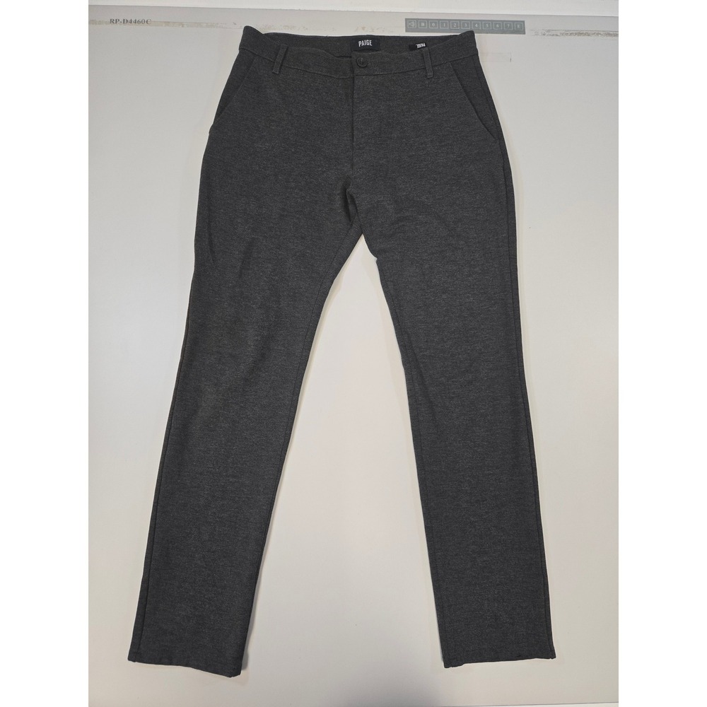 Paige Fraser Trousers Mens 34 Iced Black Heathered Knit Slim Fit Pants M817374